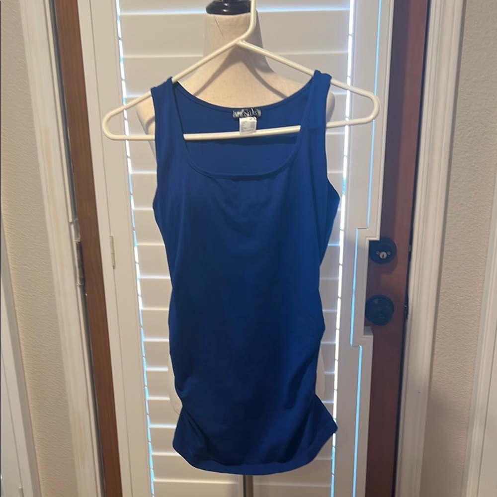 Venus Blue Rouched sleeveless Top M